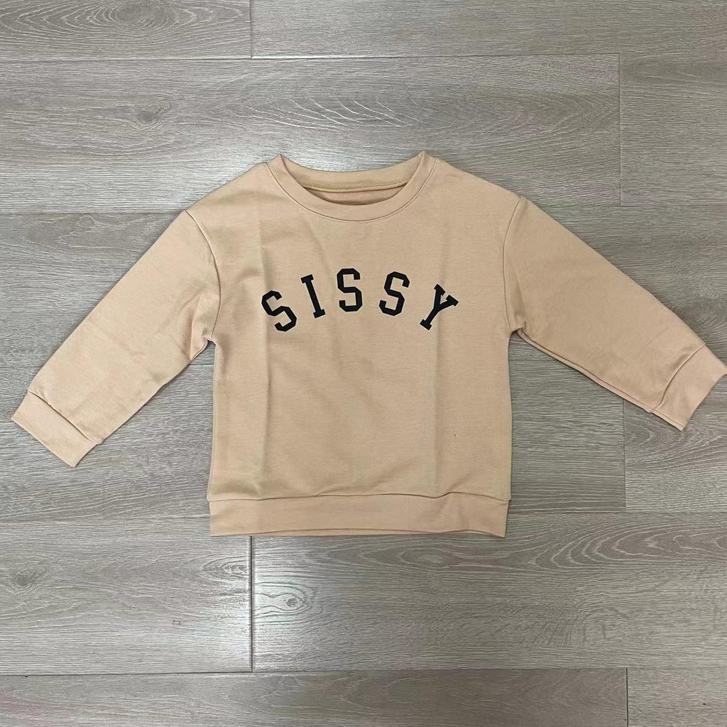 Children Letter Print Pullover Casual Sweatshirt Children - Amazitshop