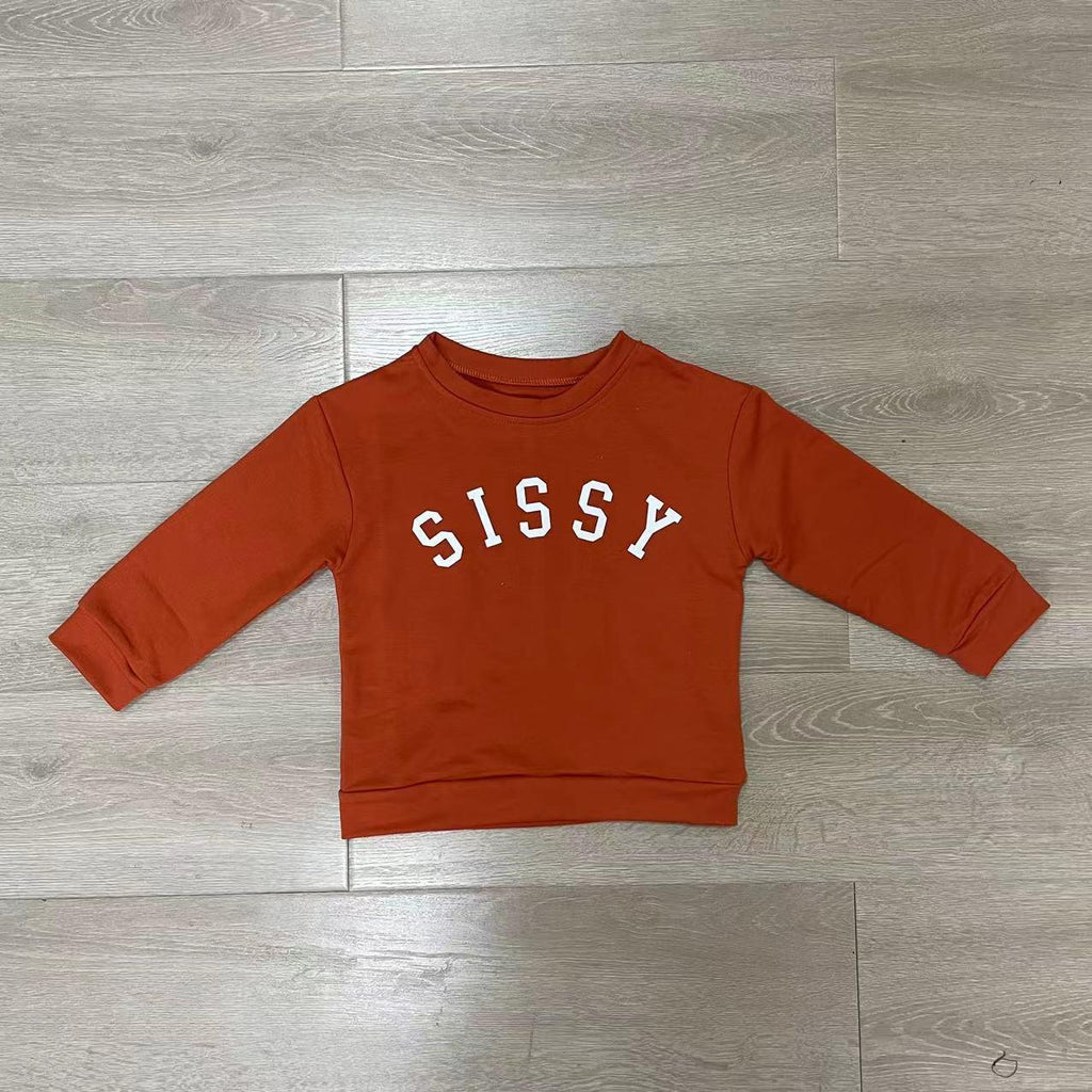 Children Letter Print Pullover Casual Sweatshirt Children - Amazitshop
