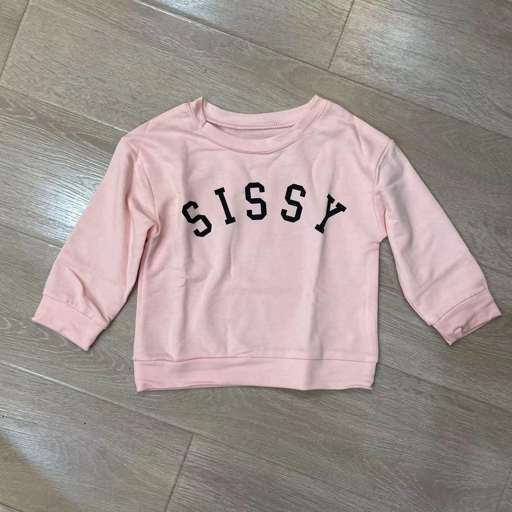 Children Letter Print Pullover Casual Sweatshirt Children - Amazitshop