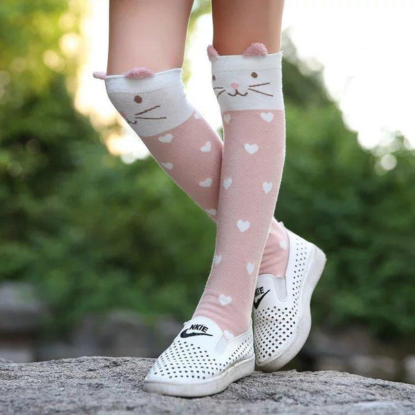 Children Middle Tube Pure Cotton Hold - ups Over Knee Socks - Amazitshop