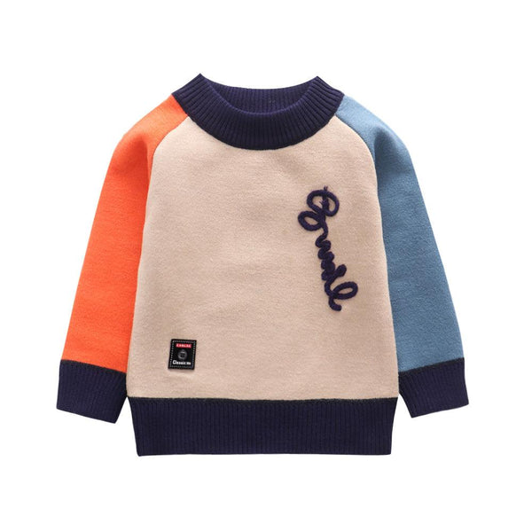 Children plus velvet round neck sweater - Amazitshop
