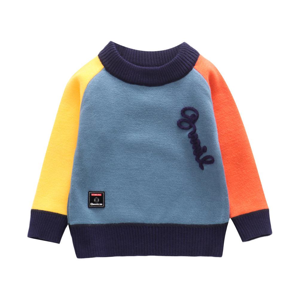 Children plus velvet round neck sweater - Amazitshop