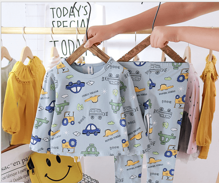 Children's Autumn Clothes Long Trousers Suit Cotton New Boys Girls Baby - Amazitshop
