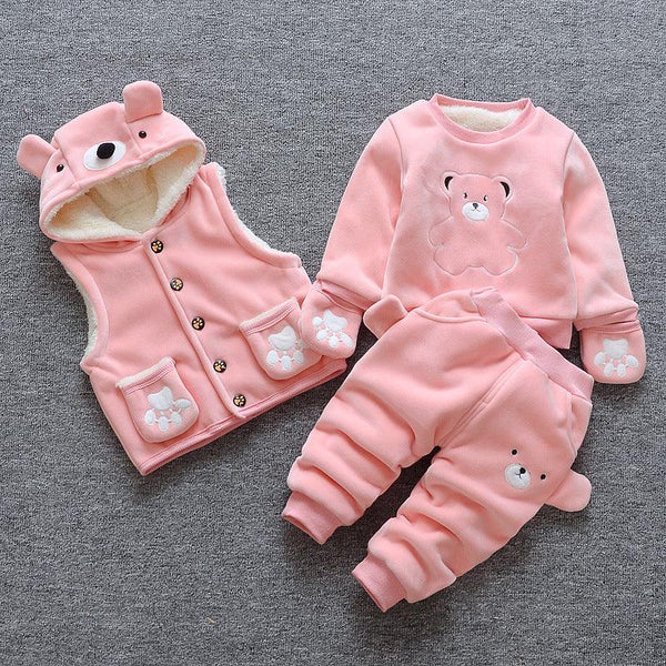 Children's clothing plus velvet thick three - piece suit - Amazitshop