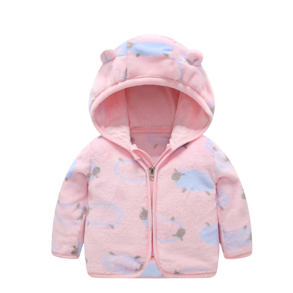 Children's Coral Fleece Jacket Padded Warm Hooded Top - Amazitshop