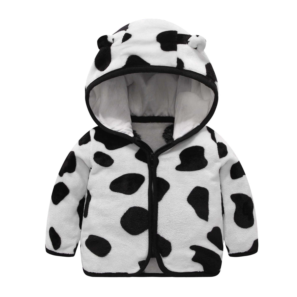 Children's Coral Fleece Jacket Padded Warm Hooded Top - Amazitshop