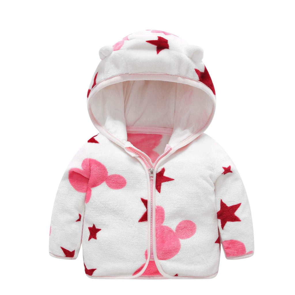 Children's Coral Fleece Jacket Padded Warm Hooded Top - Amazitshop