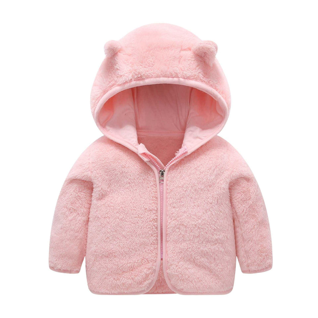 Children's Coral Fleece Jacket Padded Warm Hooded Top - Amazitshop