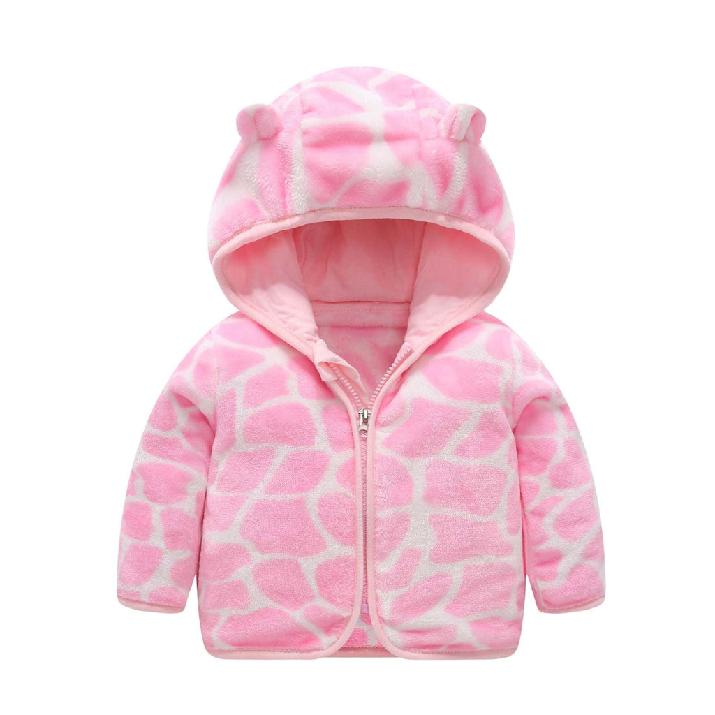 Children's Coral Fleece Jacket Padded Warm Hooded Top - Amazitshop