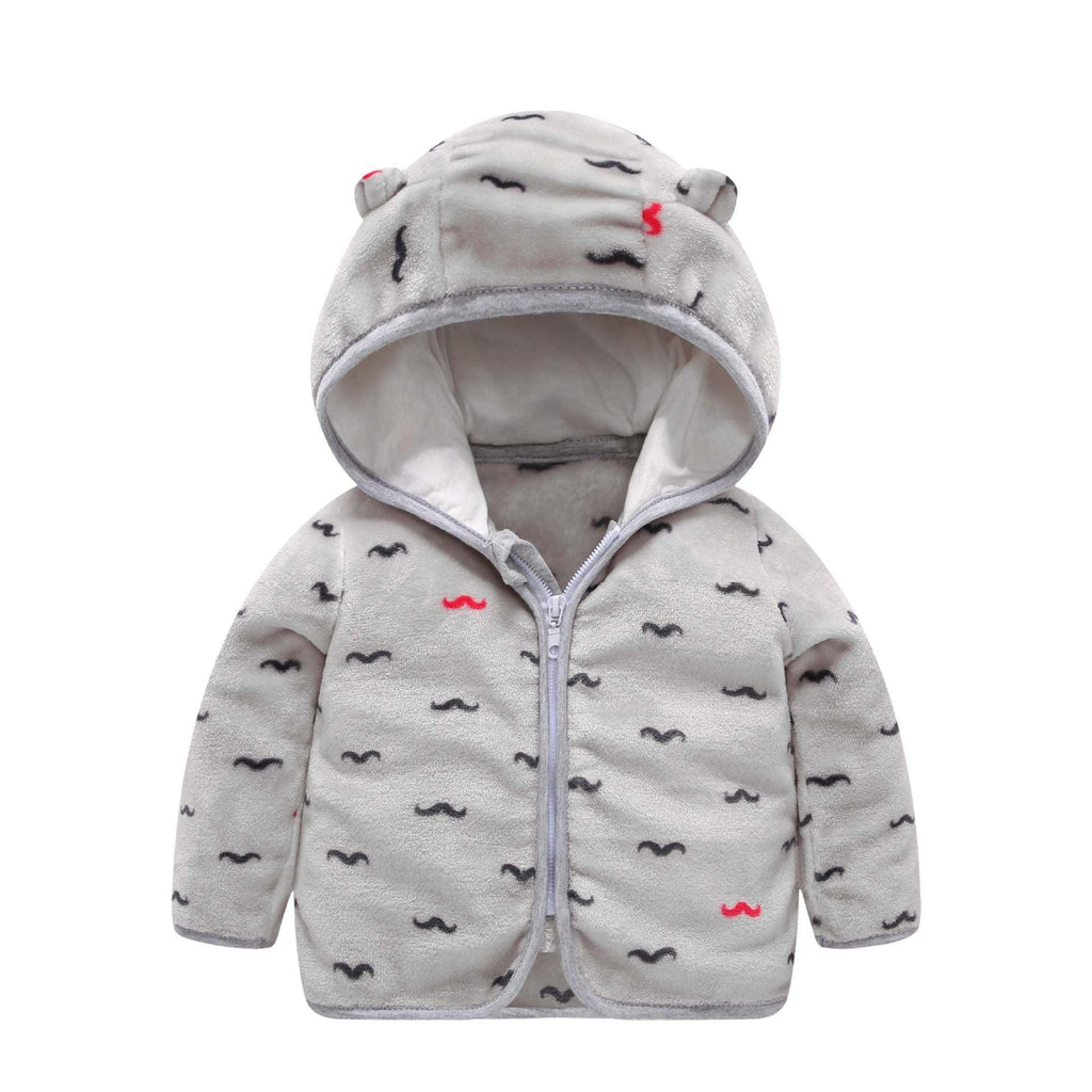Children's Coral Fleece Jacket Padded Warm Hooded Top - Amazitshop