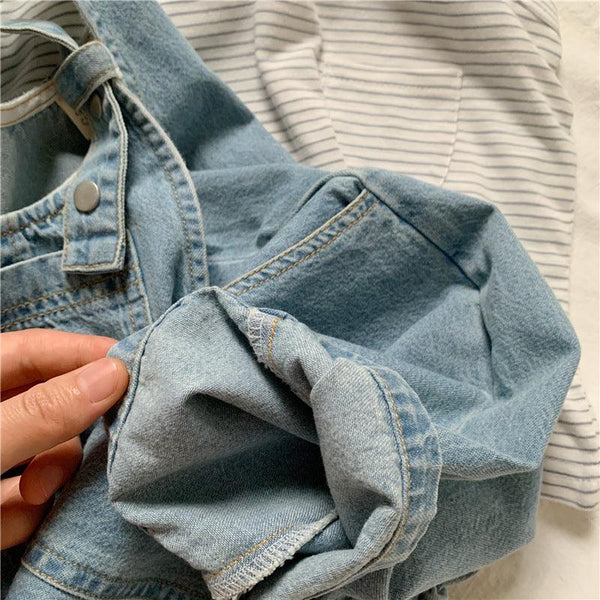 Children's Cotton Thin Denim Overalls - Amazitshop