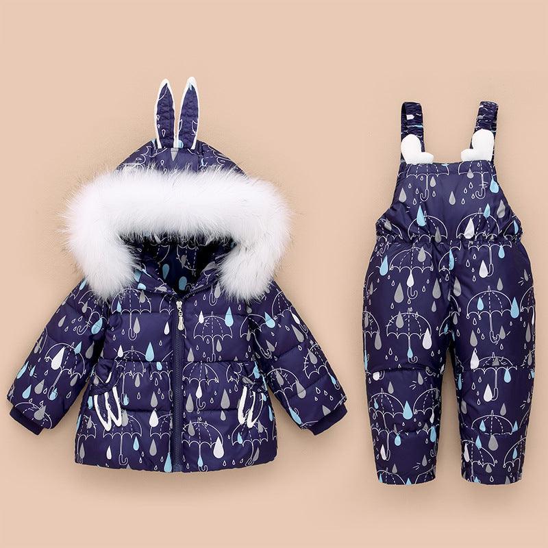 Children's down jacket suit 1 - 3 year old female baby coat - Amazitshop