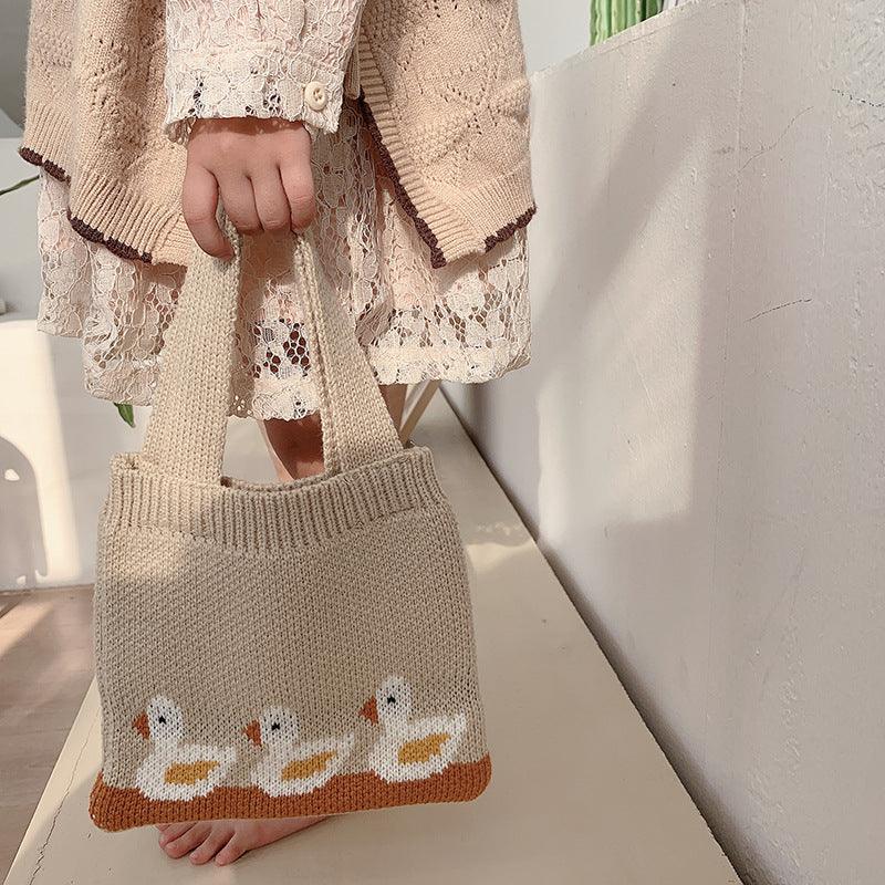 Children's Knitted Shoulder Bag Cartoon Bag - Amazitshop