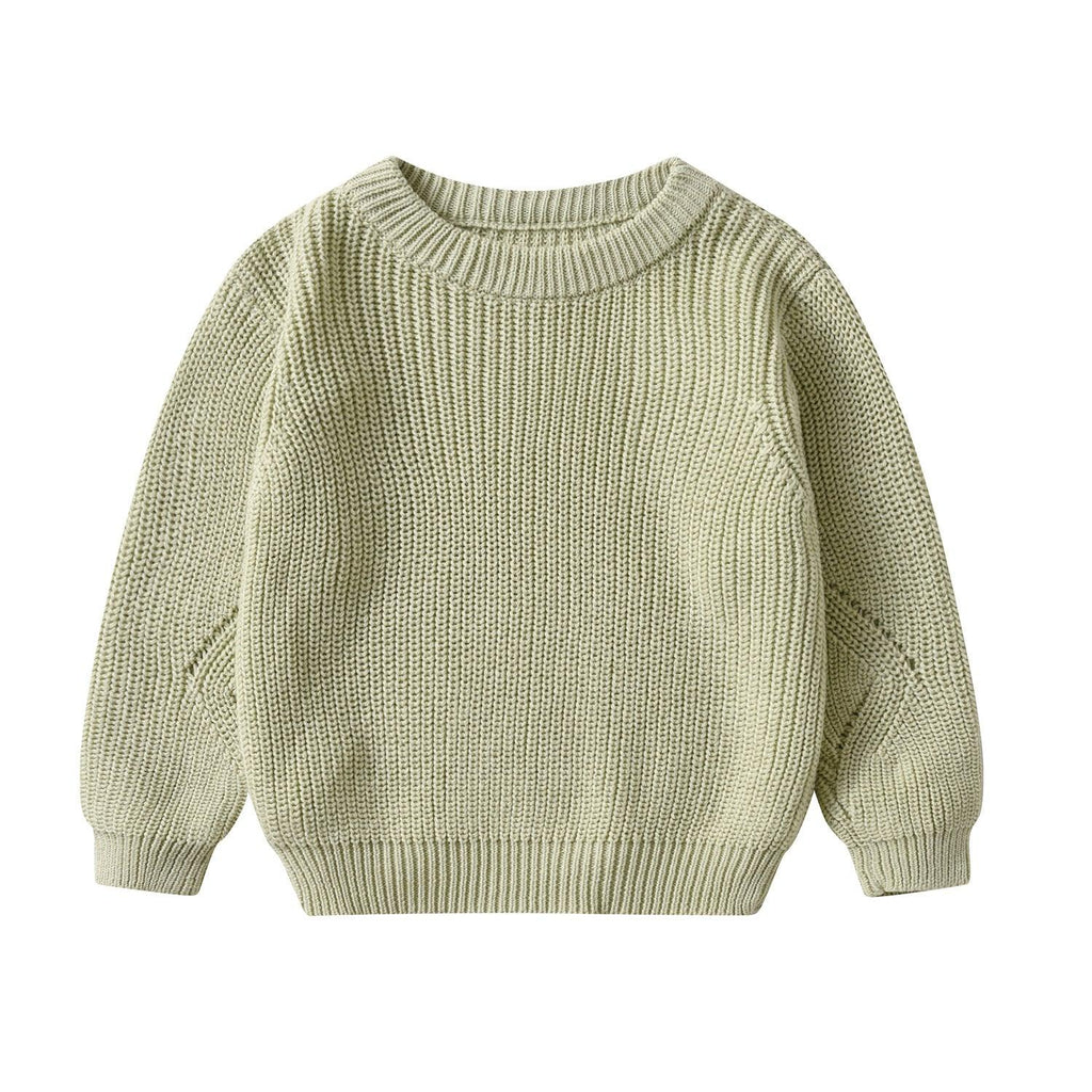 Children's Knitted Sweater Korean Style Pure Color Warm Keeping - Amazitshop