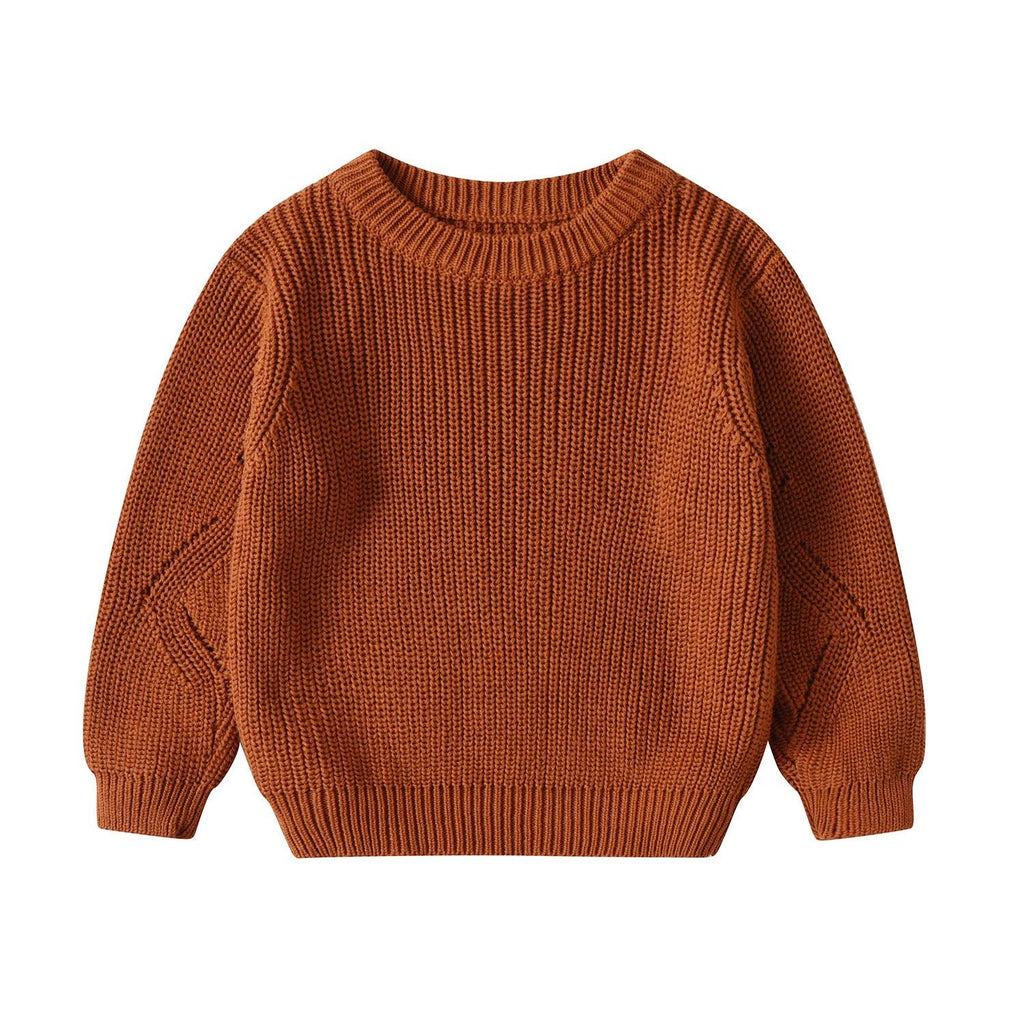 Children's Knitted Sweater Korean Style Pure Color Warm Keeping - Amazitshop
