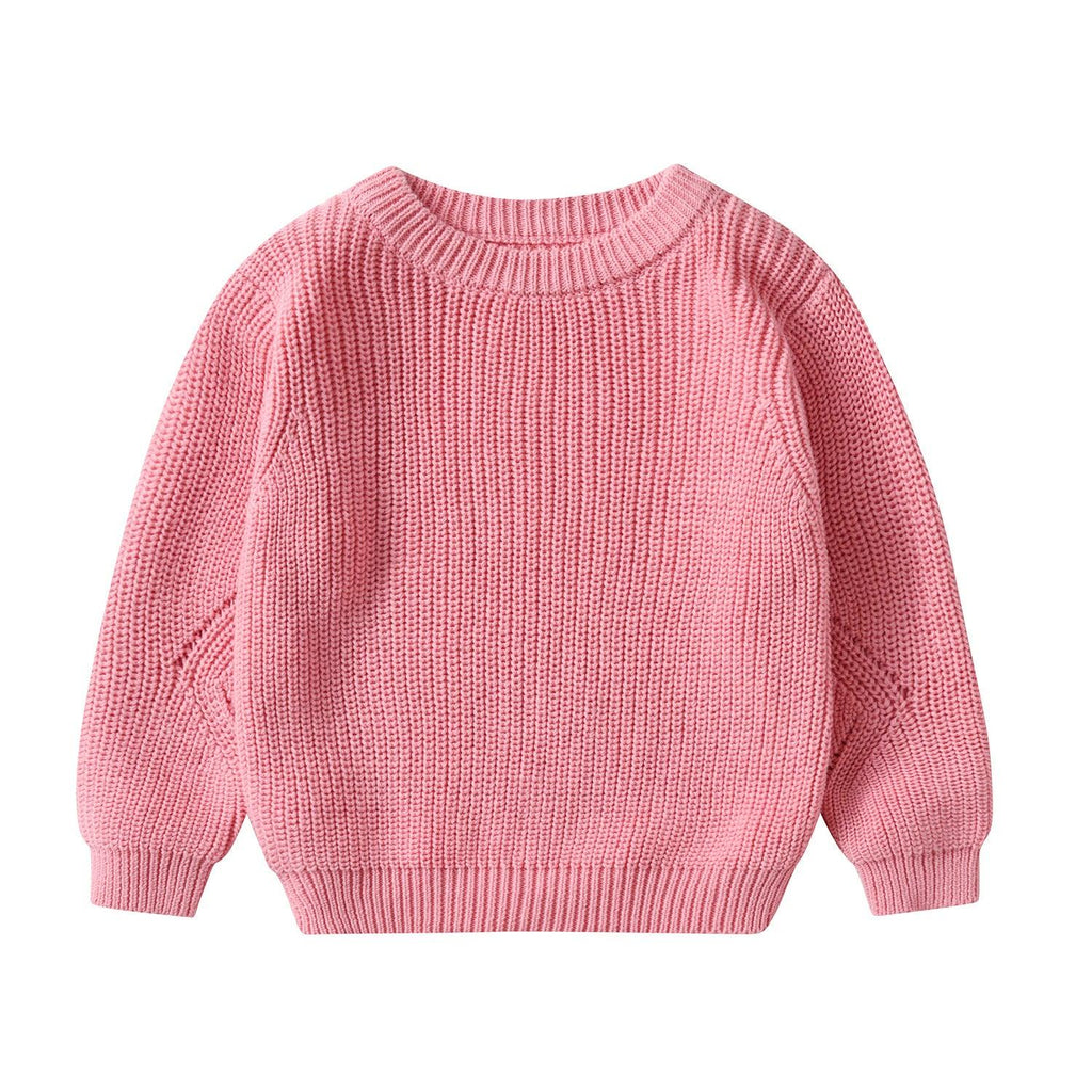 Children's Knitted Sweater Korean Style Pure Color Warm Keeping - Amazitshop