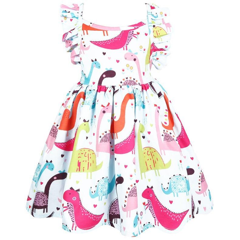 Children's New Backless Strap Cute Dinosaur Dress - Amazitshop