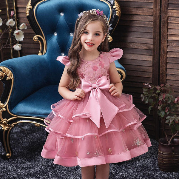 Children's Sequin Embroidered Evening Dresses Girls Princess - Amazitshop
