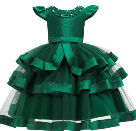 Children's Sequin Embroidered Evening Dresses Girls Princess - Amazitshop