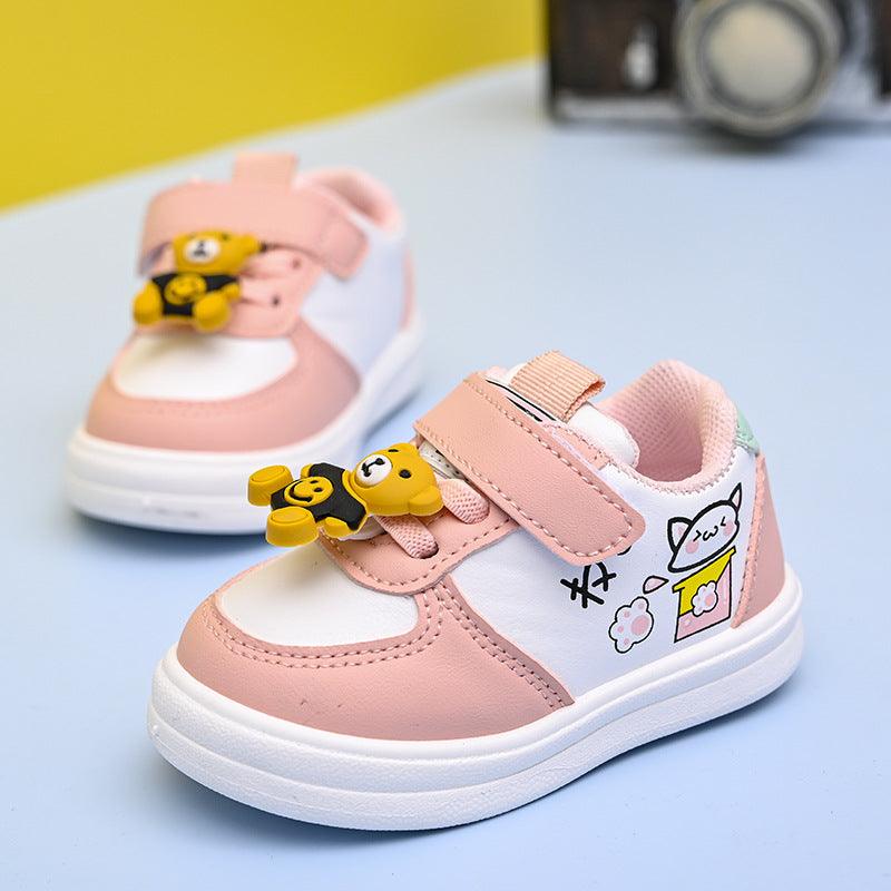 Children's Sneakers Baby Toddler Boys And Girls Leather Surface Baby Shoes - Amazitshop