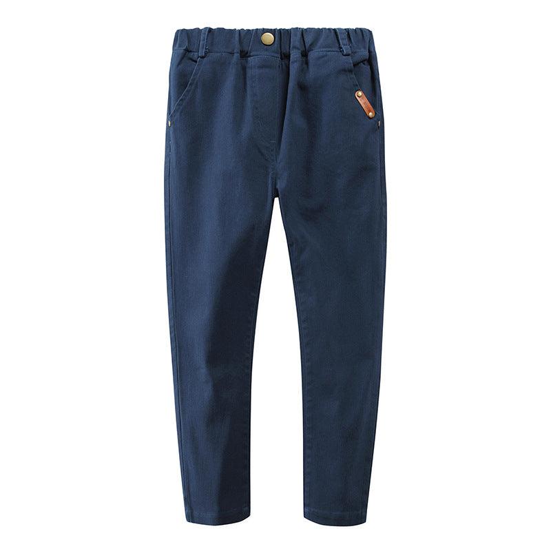 Children's Stretch Cotton Trousers Slim - Fit Middle - Aged Boys And Boys' Trousers - Amazitshop