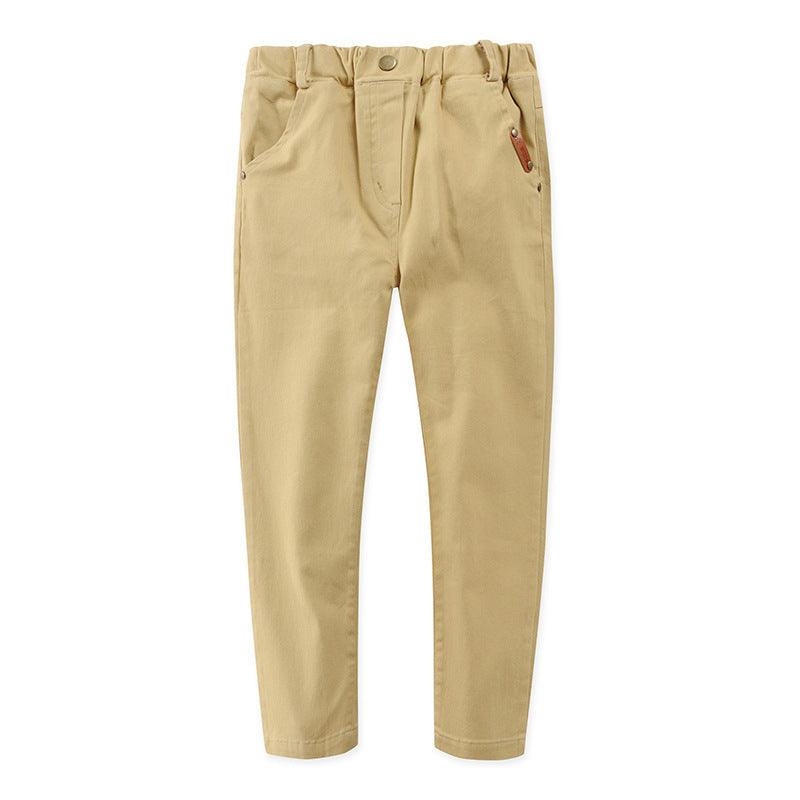 Children's Stretch Cotton Trousers Slim - Fit Middle - Aged Boys And Boys' Trousers - Amazitshop