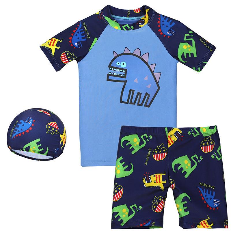 Children's Swimsuit Boys Split Boxer Swim Trunks Baby Swimsuit Cartoon Quick - drying Boy Swimwear - Amazitshop