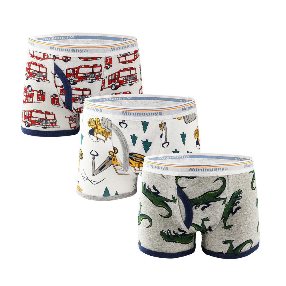 Children's Underwear Boy's Threaded Cotton Boxer Briefs - Amazitshop