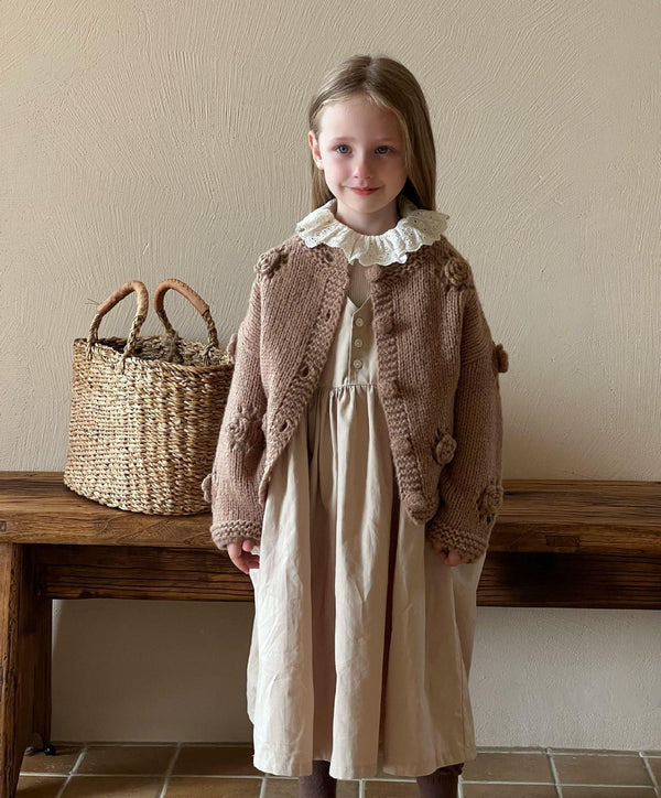 Children's Vintage Sweater Girls' Soft Cardigan - Amazitshop