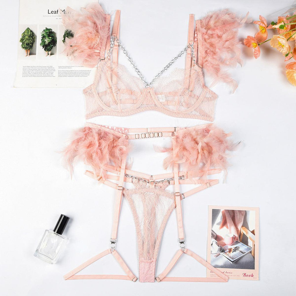 Christma Chains Lace Sexy Lingerie Women Underwear Bra Pa - Amazitshop