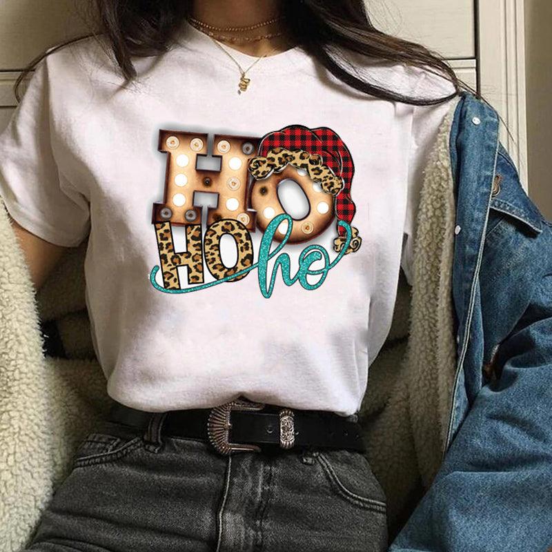 Christmas Fashion Printed Short Sleeve Tops For Men And Women - Amazitshop