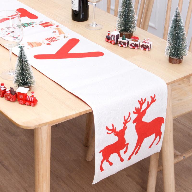 Christmas Table Flag Double Printing Snowman Table Mat - Amazitshop
