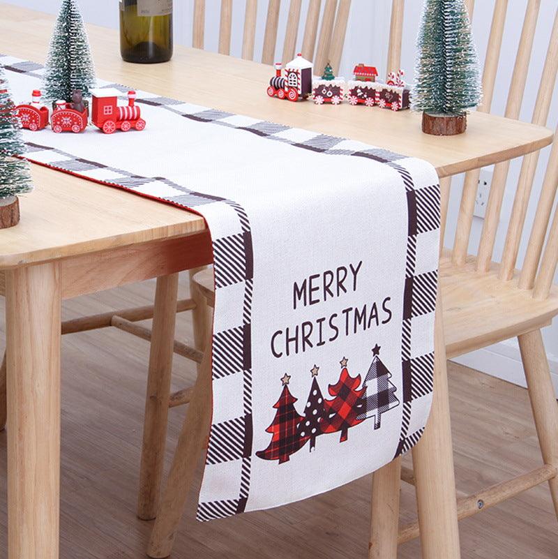 Christmas Table Flag Double Printing Snowman Table Mat - Amazitshop