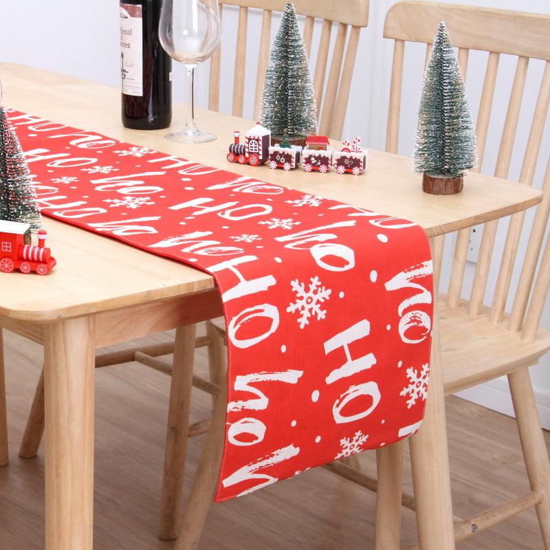 Christmas Table Flag Double Printing Snowman Table Mat - Amazitshop
