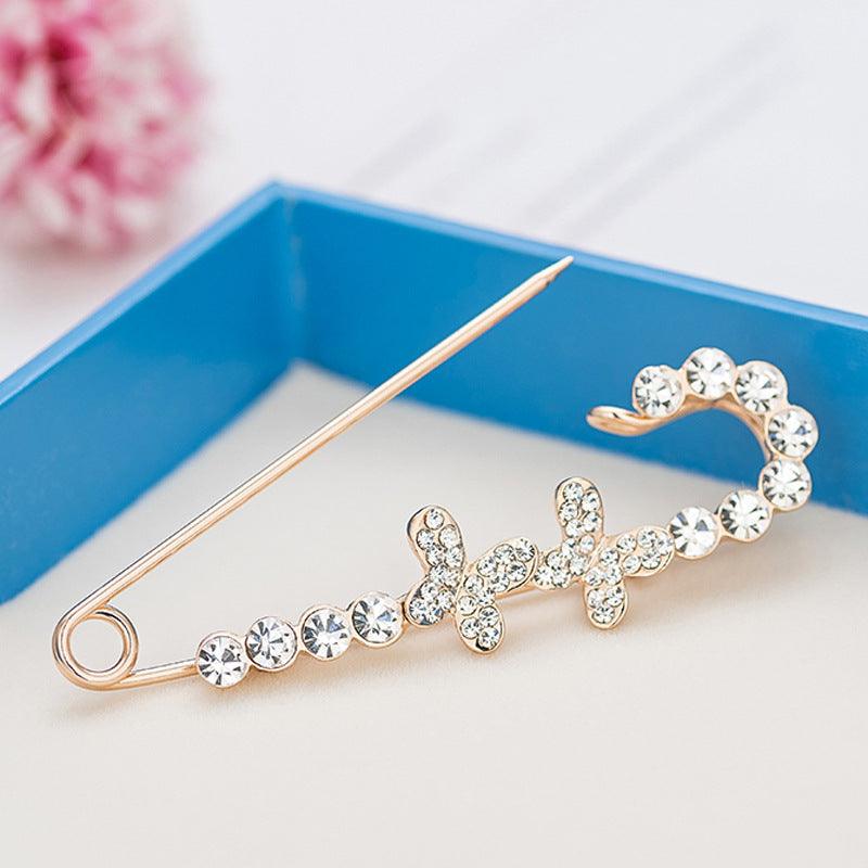 Clothing Accessories Pearl Crystal Metal Big Brooch - Amazitshop
