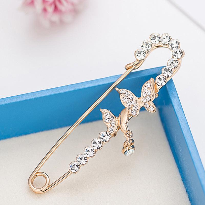 Clothing Accessories Pearl Crystal Metal Big Brooch - Amazitshop