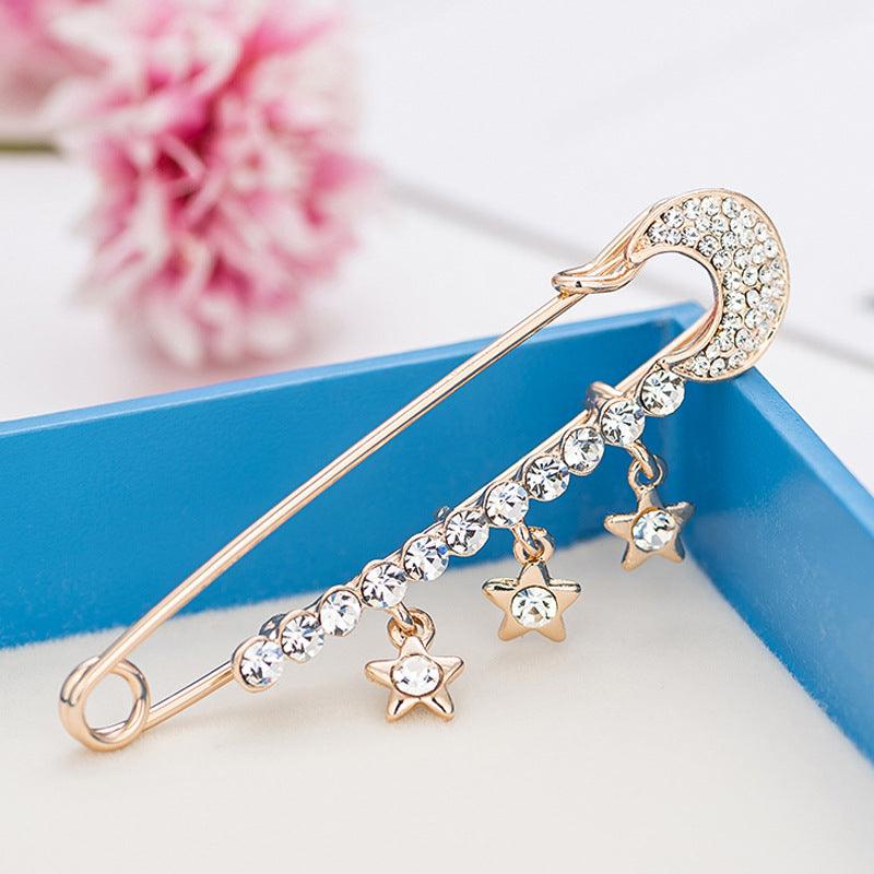 Clothing Accessories Pearl Crystal Metal Big Brooch - Amazitshop