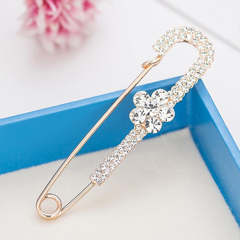 Clothing Accessories Pearl Crystal Metal Big Brooch - Amazitshop