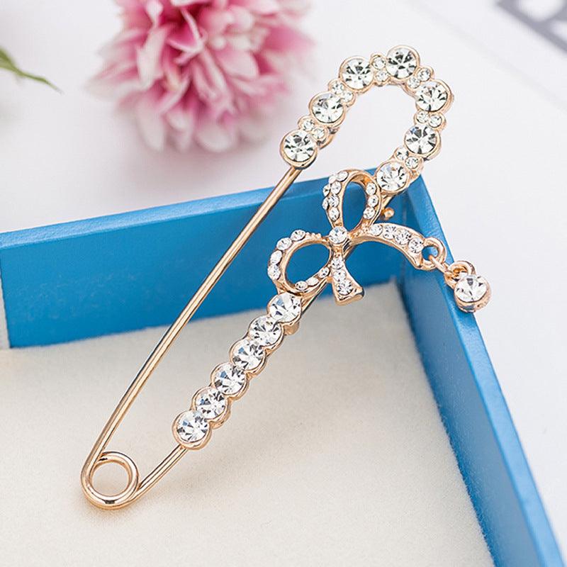 Clothing Accessories Pearl Crystal Metal Big Brooch - Amazitshop