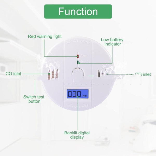CO Gas Sensor Carbon Monoxide Poisoning Alarm Detector 85dB - Amazitshop