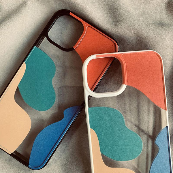 Color Block Contrast Color Geometry Suitable For 13 Mobile Phone Cases - Amazitshop