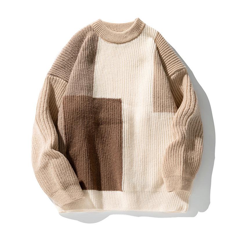 Color Block Stitching Design Knitwear Sweater For Men - Amazitshop