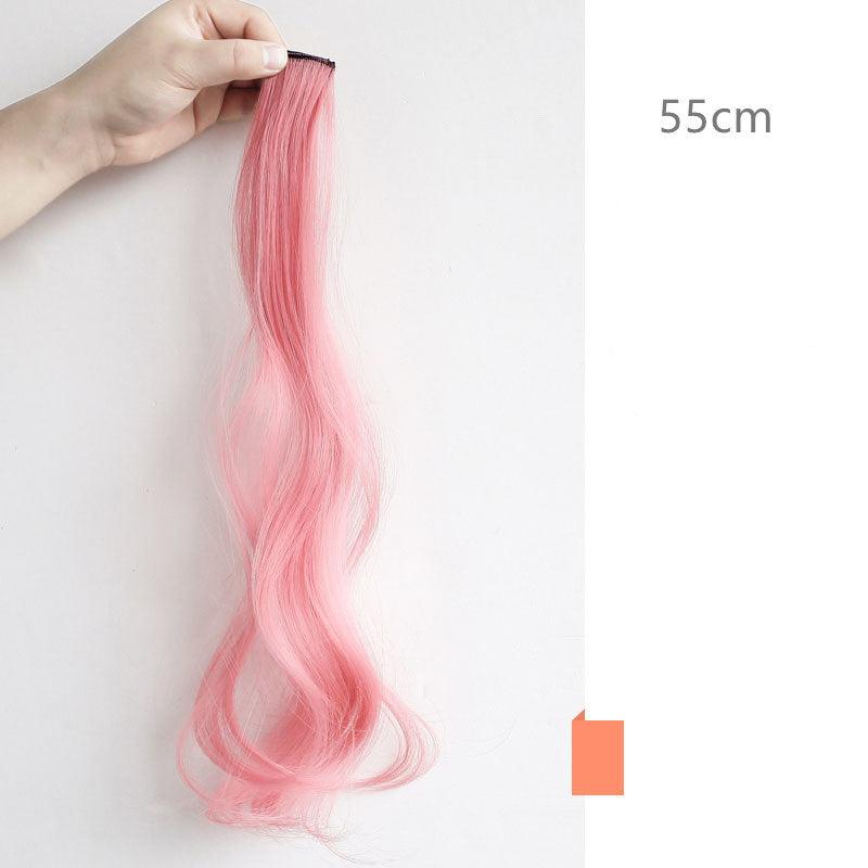 Color Wigs Female Long Hair Highlighting Gradient Invisible Curly Hair - Amazitshop