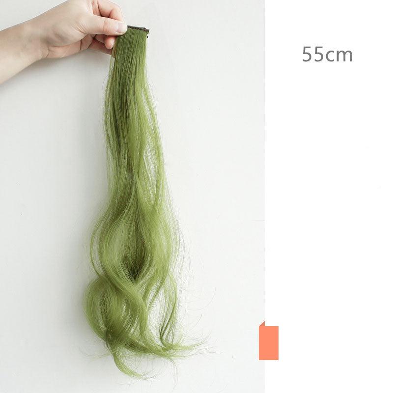 Color Wigs Female Long Hair Highlighting Gradient Invisible Curly Hair - Amazitshop