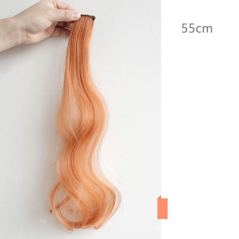 Color Wigs Female Long Hair Highlighting Gradient Invisible Curly Hair - Amazitshop
