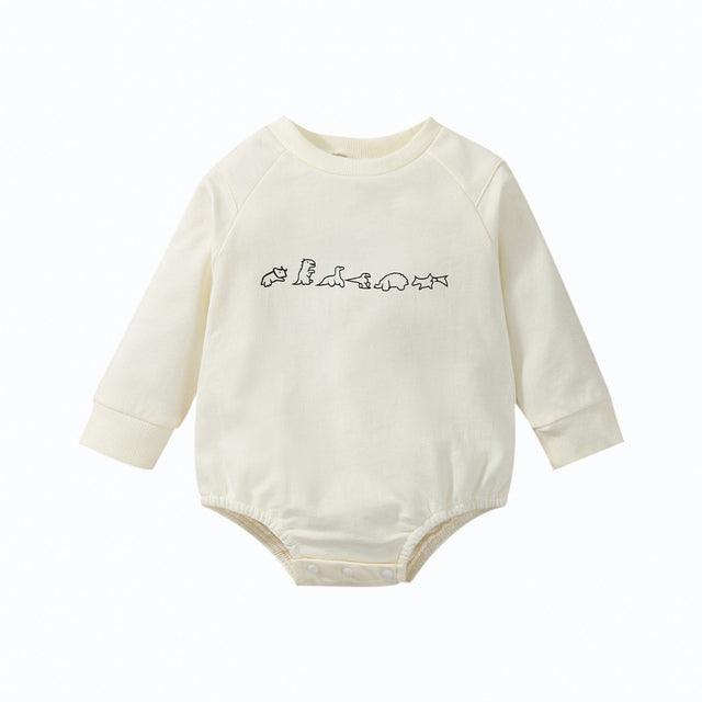 Colors Dinosaur Printed Long Sleeve Jumpsuits Outfits - M - Amazitshop