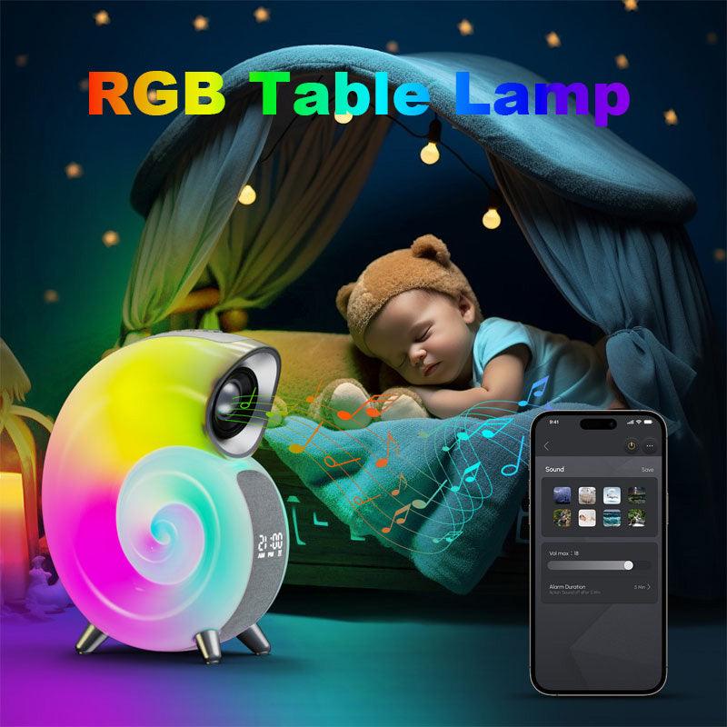 Conch Smart RGB Atmosphere Light Bluetooth Speaker Alarm Clock Wake - up Lamp White Noise Machine For Sleeping Baby APP Control - Amazitshop