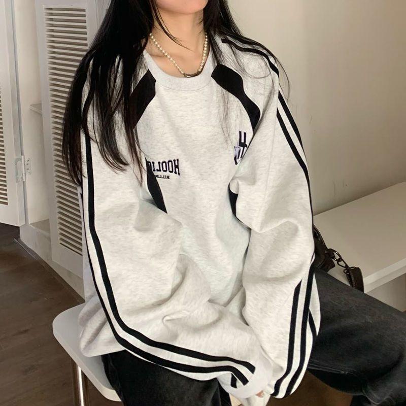 Contrast Color Fashion Patchwork Sweater Women - Amazitshop