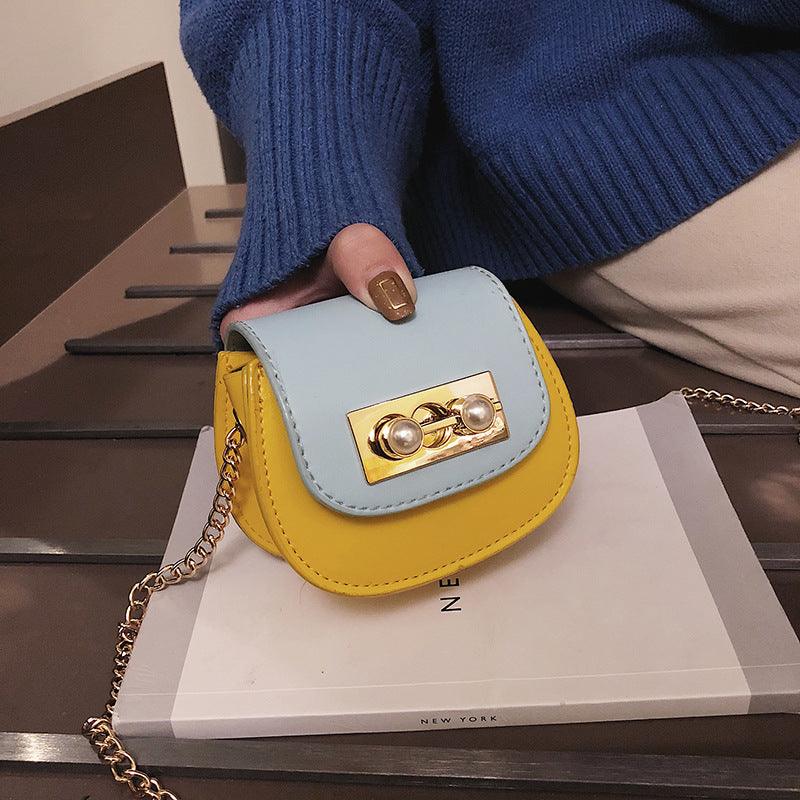 Contrasting mini saddle bag - Amazitshop