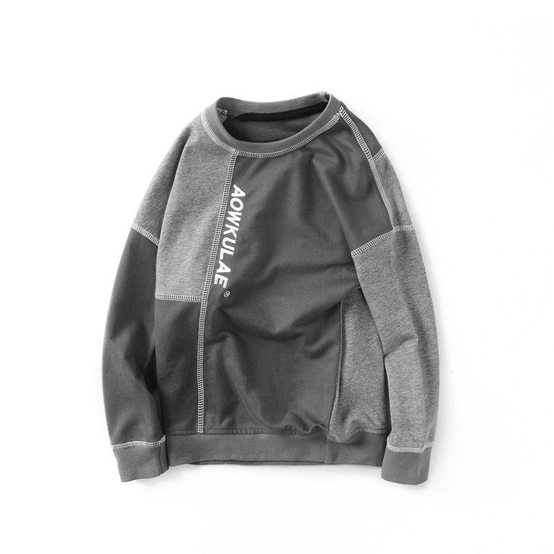 Contrasting stitching pullover boys sweater - Amazitshop